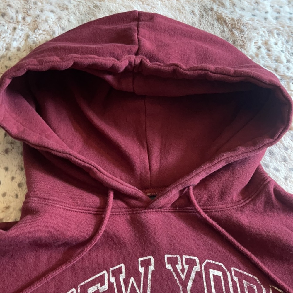 New York rolled hem oversized cropped hoodie - Picture 4 of 7